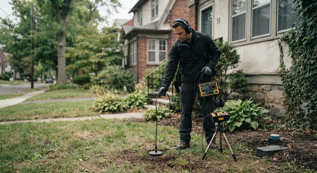 water line leak detection Pennsauken NJ on underground service pipe